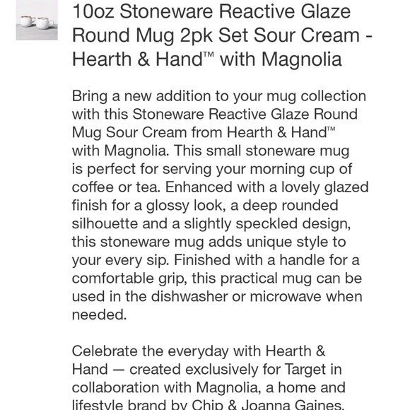 Hearth & Hand With Magnolia 10oz Stoneware Reactive Glaze Round Mugs 2pk - Picture 6 of 9